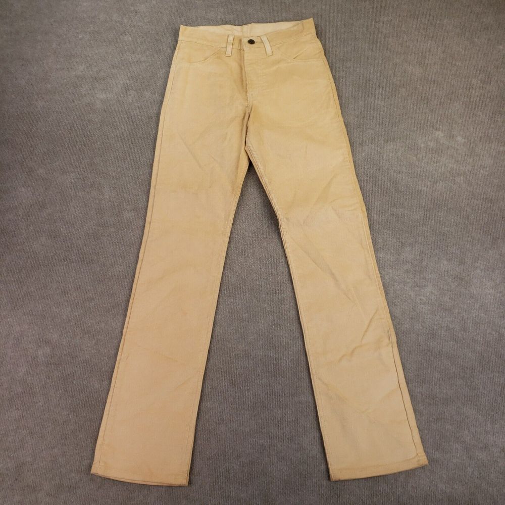 Vintage Levis 519 Corduroy Pants Mens 28x32 Orange Peach Straight Skinny 90s 80s